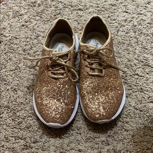Gold sparkly shoes